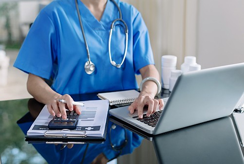 Healthcare costs and fees concept